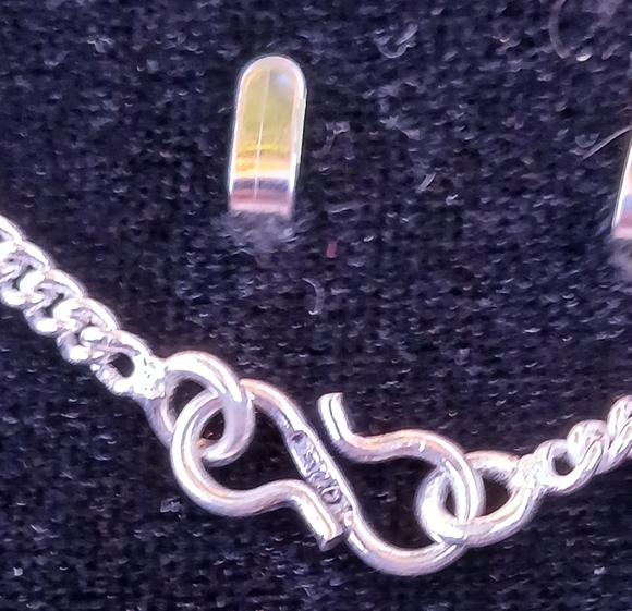 New Turritella Agate 925 Silver Necklace.  - Picture 6 of 15